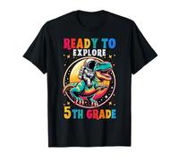 Premier Jour de rentrée Scolaire 5e année Astronaute Dinosaure garçons T-Shirt