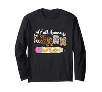 Premier Jour d'école de Teacher Leopard, Vous Allez Tous Apprendre Aujourd'hui Manche Longue