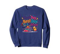 Premier Jour, Meilleur Jour de 3e année : Aventure de Retour à l'école Sweatshirt, Unisexe pour Adultes, Bleu Marine, XXL