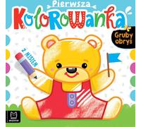 Premier livre de coloriage avec un ours en peluche. Contour épais