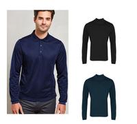 Premier manches longues coolchecker pique polo chemise pr617 - manches complètes