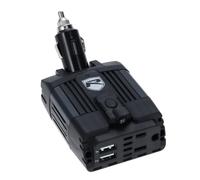 Premier Mobile Onduleur pivotant 120 W, convertisseur 12 V CC vers CA avec deux ports USB, noir