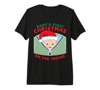 Premier Noël de bébé à l'intérieur Grossesse Enceinte Nouveau T-Shirt Haut de Gamme