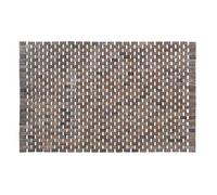 Premier Paillasson d'intérieur en Bois d'hévéa-Gris, Dense, 45x70x1