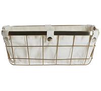 Premier Panier de Rangement intérieur en Fil de Fer plaqué Or, Doublure en Coton mélangé doré