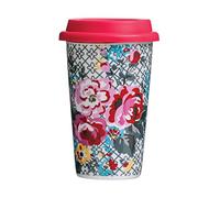 Premier Pippa Tasse de Voyage avec Couvercle en Silicone Thermique en Porcelaine, Multicolore, 330 ML