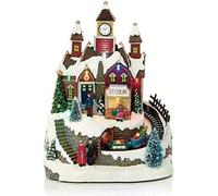 Premier Scène de neige traditionnelle animée de Noël à LED avec train en mouvement