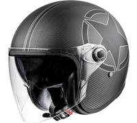 Premier Vangarde Star Carbon, casque à jet XS Mat Noir/Blanc Mat Noir/Blanc