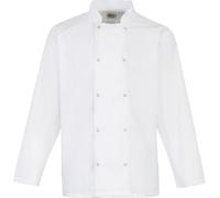 Premier Veste à manches longues pour chef/cuisinier avec boutons-pression RW4403 (4XL) (Blanc)