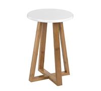Premier Viborg Tabouret Rond, Bambou, Blanc, 30 x 30 x 43 cm