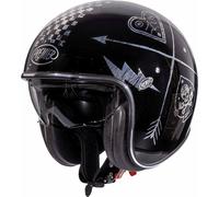 Premier Vintage NX Silver Chromed Casque jet, noir-argent, taille L pour homme