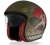 Premier Vintage Pin Up Casque jet, vert, taille XS pour homme