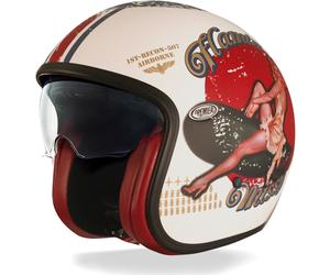 Premier Vintage Pin Up, casque jet XS Blanc/Bleu/Rouge Blanc/Bleu/Rouge