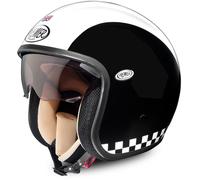 Premier Vintage Retro Casque jet, noir-blanc, taille XS pour homme