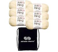 Premier Yarns Everyday Solid Cream DN100-2 (6 écheveaux) Pelote de laine acrylique peignée Medium #4 avec 1 sac Artsiga Craft