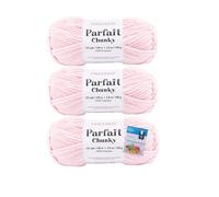 Premier Yarns Parfait Chunky Fil Chenille 3,5 Oz 6 Super Bulky Weight 3 Pack Bundle avec Bella's Crafts Stitch Markers (Ballet Rose)