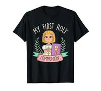 Première Communion Fille eucharistie catholique 1ère Communion Foi T-Shirt Graphique avec Valeur