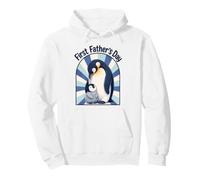 Première fête des pères Pingouin Mignon et bébé Nouveau Papa célébration Sweat à Capuche