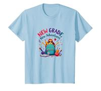 Première journée de troisième année Filles Nouvelles Aventures T-Shirt, Enfant, Bleu Céleste, 2 Ans