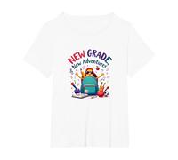 Première journée de troisième année Filles Nouvelles Aventures T-Shirt, Femme Grandes Tailles, Blanc, 3X
