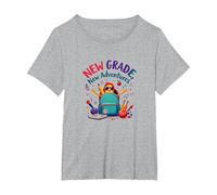 Première journée de troisième année Filles Nouvelles Aventures T-Shirt, Femme Grandes Tailles, Gris Chiné, 3X