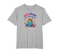 Première journée de troisième année Filles Nouvelles Aventures T-Shirt, Homme Grandes Tailles, Gris Chiné, 3X Tall