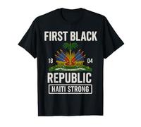Première République Noire 1804 Jour de l'Indépendance Haïti T-Shirt Graphique avec Valeur