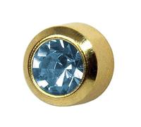 Premières boucles d'oreilles en acier chirurgical plaqué or stériles 4 mm avec pierre, 4 * 4 * 11 mm, Pierre, Pas de pierre précieuse