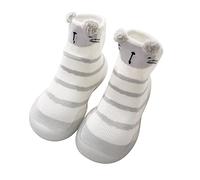 Premières Chaussures Bébé Tout-Petit Cartoon Animaux Antidérapantes Élastiques Infant Sneakers (White, 26 Toddler)