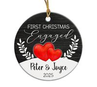 Premiers Fiancés Pendentif De Noël Céramique Décoration De Noël A Suspendre avec Ficelle Ornement Suspendu pour Maison Festival Salon
