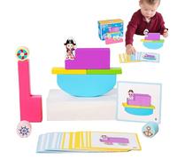 Premiers Jouets en Blocs de Construction,Jeu de Blocs d'Équilibre en Bois pour - Jouet Interactif de Construction en Cubes pour Les Écoles en Déplacement, la Maternelle, et Les Garderies