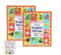Premiers Mots Anglais,Livre Sonore,Mon Premier Jouet Sonore Anglais - Plus De 470 Mots,21 Thèmes, pour L'Apprentissage du Langage,L'Éducation Scolaire (2pcs)