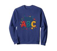 Premiers Pas dans l'apprentissage ABC Sweatshirt, Unisexe pour Adultes, Bleu Marine, XL