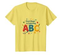 Premiers Pas dans l'apprentissage ABC T-Shirt, Enfant, Citron, 6 Ans