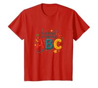 Premiers Pas dans l'apprentissage ABC T-Shirt, Enfant, Rouge, 12 Ans