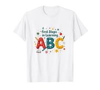 Premiers Pas dans l'apprentissage ABC T-Shirt, Homme, Blanc, M