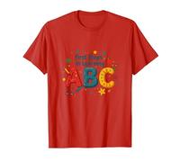 Premiers Pas dans l'apprentissage ABC T-Shirt, Homme, Rouge, M