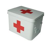 Premiers Soins, Secours en Fer métallique, étanche, boîte à médicaments avec Grand Espace et poignée, pour Voiture, Bureau, école ou Famille, Camping, Voyage Hors Route, etc