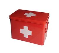 Premiers Soins, Secours en Fer métallique, étanche, boîte à médicaments avec Grand Espace et poignée, pour Voiture, Bureau, école ou Famille, Camping, Voyage Hors Route, etc