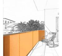 Premium 90% E Voile avec œillets - Jaune Sune pour plage, terrasse, porche, balcon, jardin, abri d'auto et piscine - Protection UV 1,2 x 5 m / 3.9x16.4ft
