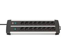 Premium Alu-Line 16-fach Duo schwarz mit 2 Schalter 3 m