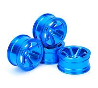 Premium Aluminum Alloy RC Wheel Hubs High Strength Lightweight Durable 1/10 Scale Drift Car Accessories Set of 4 Black Blue Coffee (Blue)
