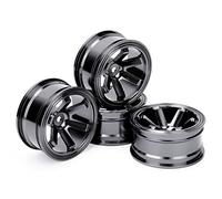 Premium Aluminum Alloy RC Wheel Hubs High Strength Lightweight Durable 1/10 Scale Drift Car Accessories Set of 4 Black Blue Coffee (Black)