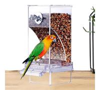 Premium Anti-Waste Gravity-Fed Bird Feeder - Automatic Parrot Food Dispenser, Features High-Tensile Scratch-Resistant Clear Acrylic Architecture for Visibility | Precision-Engineered Gravity-