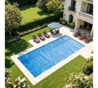 Premium Bâche à Bulles 450 x 960 cm Rectangulaire Film Thermique à Découper Découpe Individuelle pour Piscines, Bleu