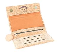 Premium Blague à Tabac Liège - Boutons Magnétiques - Compartiment pour Doubles-Papiers & Filtres - Pochette Tabac à Rouler Faite Main (Naturelle)