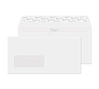 Premium Business DL 110 x 220 mm avec patte autocollante et fenêtre enveloppe - Parent Pack of 500 Brilliant White Wove