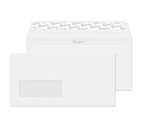 Premium Business DL 110 x 220 mm avec patte autocollante et fenêtre enveloppe - Parent Pack of 500 Diamond White Smooth