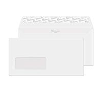 Premium Business DL 110 x 220 mm avec patte autocollante et fenêtre enveloppe - Parent Pack of 500 Ice White Wove