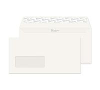 Premium Business DL 110 x 220 mm avec patte autocollante et fenêtre enveloppe - Parent Pack of 500 Oyster Wove
